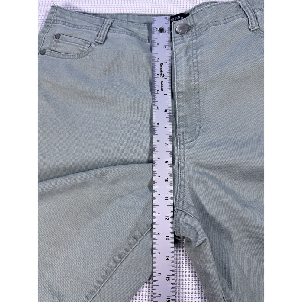 (783) D.Jeans Women Size 12 Green Stretch Denim Bermuda Shorts Capri Casual - Picture 8 of 16